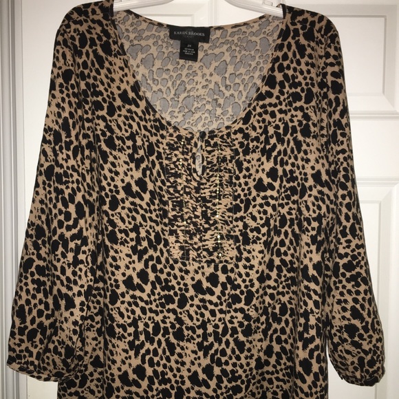 Karen Brooks Tops - 🧩Karen Brooks Leopard Blouse Size 2X🧩